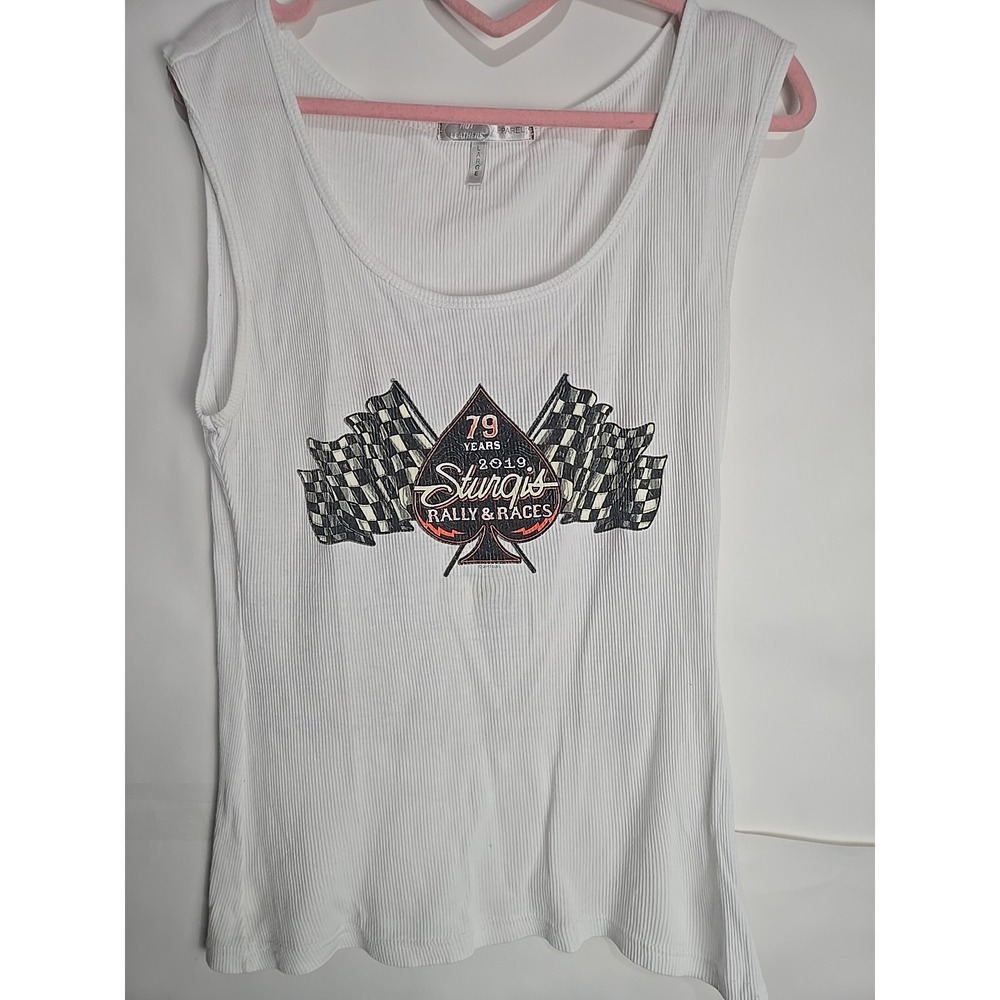 2019 Sturgis Motorcycle Rally Tank Top Hot Leathers Ladies Large 79 Years Harley